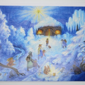 Grote adventskalenderkaart - De Wondernacht - Grote kaart met envelop - Dubbele kaart - Advent - Art.nr. AK8