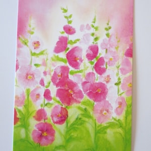 Stockrosen - Postkarte - Jahreszeitentisch - Waldorf - Geburtstag - Blumen- Art.Nr.BLPK43