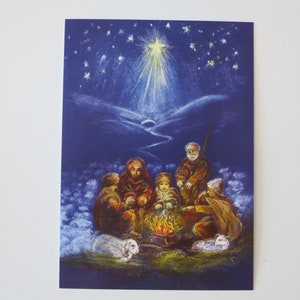 Hirten in kalter Nacht  - Postkarte für den Jahreszeitentisch -Weihnachten - Winter - Waldorf- Winter- Art. Nr. WIPK76