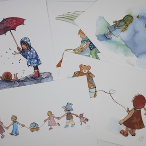 Postkarten Set Kinder- Stefanie Messing - Jahreszeitentisch - 5 Postkarten - Waldorf- Waldorf - Art. PKS16