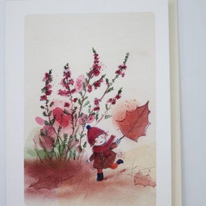 Novembre - enfants - carte avec enveloppe - carte double - automne - carte de vœux - carte mensuelle - Art.N°HEPK210