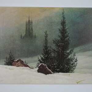 Winterlandschaft mit Kirche - Postkarte für den Jahreszeitentisch - Winter  - Waldorf- Art. Nr. WIPK292