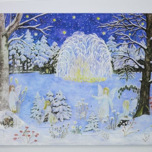 Große Adventskalender Karte - Weihnachten bei den Elfen- Große Karte mit Umschlag - Doppelkarte- Art.Nr. AK21