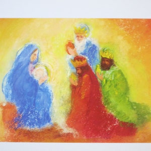 Maria und heilige drei Könige - Jahreszeitentisch -  Waldorf - Postkarte - Weihnachten - Advent - Winter- Art. Nr. WIPK3