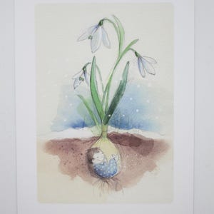 Februar - Postkarte für den Jahreszeitentisch - Winter - Schneeglöckchen - Monatskarten - Waldorf- Art. Nr. WIPK16
