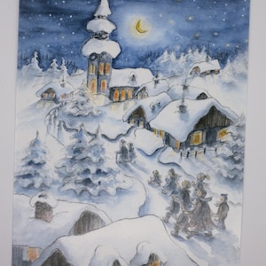 Heiliger Abend - Postkarte für den Jahreszeitentisch - Weihnachten - Waldorf- Winter- Art. Nr. WIPK60