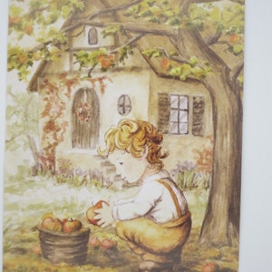 Raccolta delle mele - tavola stagionale - cartolina - Waldorf- articolo n.HEPK8