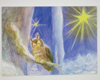 The eagle owl - postcard - seasonal table - Waldorf