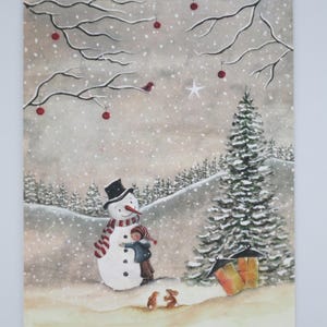 Boneco de Neve - Cartão Postal para a Mesa Sazonal - Waldorf - Inverno - Item nº WIPK429