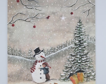 Schneemann - Postkarte für den Jahreszeitentisch - Waldorf - Winter- Art.Nr WIPK429
