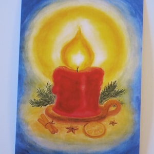Adventskerze - Postkarte - Jahreszeitentisch - Waldorf - Adventskranz - Weihnachten - Winter - Kerze- Art. Nr. WIPK35