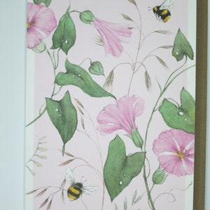 Convolvoli rosa - biglietto con busta - biglietto doppio - articolo n. GRPK91