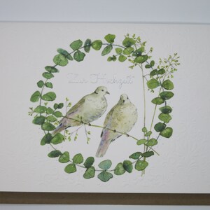 Pour le mariage - carte de vœux - carte avec enveloppe - carte double - mariés - colombes - réf. GRPK30