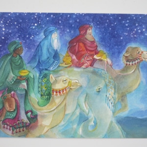 Caspar,Balthasar und Melchior - Postkarte für den Jahreszeitentisch - Waldorf - heilige drei Könige - Weihnachten- Winter- Art. Nr. WIPK75