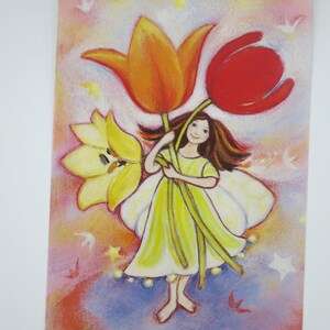 Tulpenelfe - Jahreszeitentisch - Postkarte - Waldorf- Art.Nr FRPK117
