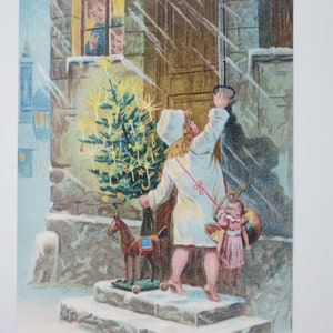 Das Christkind klingelt an der Tür - Postkarte für den Jahreszeitentisch - Waldorf - Weihnachten - Advent - Winter- Art. Nr. WIPK225