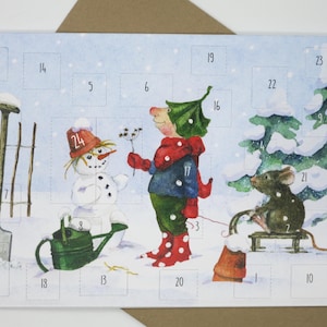 Adventskalenderkaart - Giesbert's Garden - Kerstkaart met envelop - Dubbele kaart - Advent - Kerstmis - Secret Santa - Artikelnr. AK5