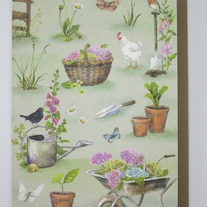 Jardin - carte d'anniversaire - carte avec enveloppe - carte double - réf. GRPK19