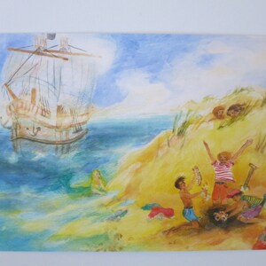 Sommerphantasie - Postkarte für den Jahreszeitentisch - Sommer - Strand - Kinder  Waldorf - Art. SOPK314