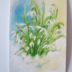 Schneeglöckchen - Jahreszeitentisch - Postkarte - Waldorf - Winter - Schnee- Art. Nr. WIPK15