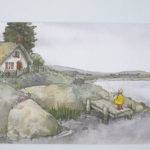 Mädchen am See - Jahreszeitentisch - Postkarte - Waldorf - Herbst - Meer - Wasser- Art. Nr.HEPK9