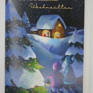Zur Krippe - Weihnachskarte mit Umschlag - Doppelkarte - Weihnachten - Advent - Grußkarte- Art. WK17