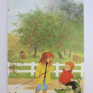 Pluie d'automne - table saisonnière - carte postale - Waldorf - automne - article pour enfants n°HEPK245