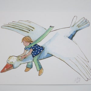Oca fortunata - Cartolina per la tavola stagionale - Waldorf - Oca - Art. No. MÄRPK69