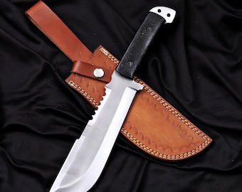 Custom Carbon Steel Machete, Heavy Duty Hunting Knife, Handmade Bushcraft Tool, Fixed Blade Camping Knife, Groomsmen Gift, Gift for Hunters.