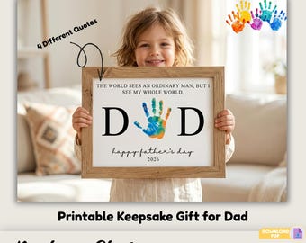 Father’s Day Handprint Craft Printable, DIY Handprint Gift for Dad, Father’s Day Printable, Printable Gift from Child, Digital Download