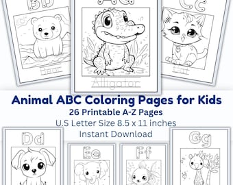 Animal Alphabet Coloring Book for Kids | ABC Learning Printable (PDF Download)