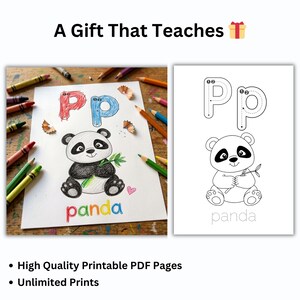 A–Z Animal Alphabet Coloring Book for Kids | Kids Tracing ABC Worksheets | Preschool Printable Learning PDF | Digital Download image 6