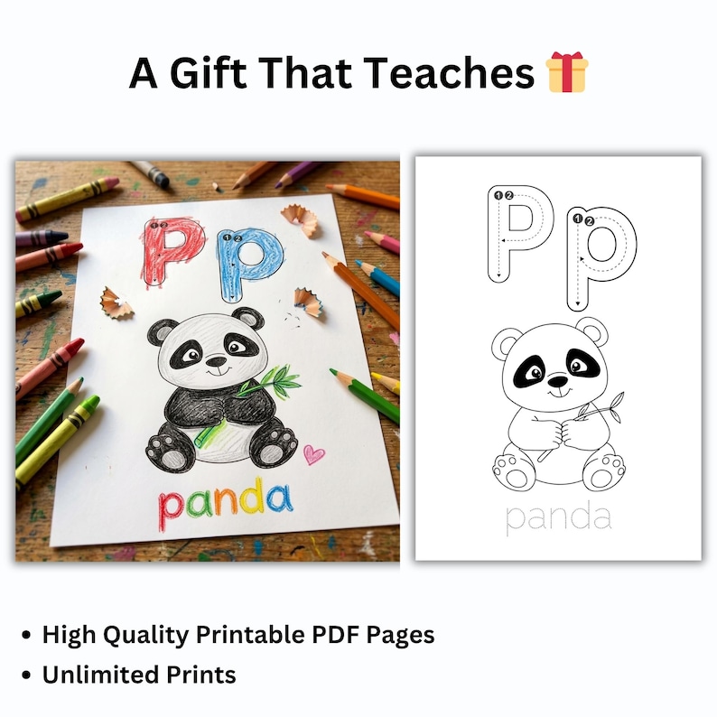 A–Z Animal Alphabet Coloring Book for Kids | Kids Tracing ABC Worksheets | Preschool Printable Learning PDF | Digital Download image 6