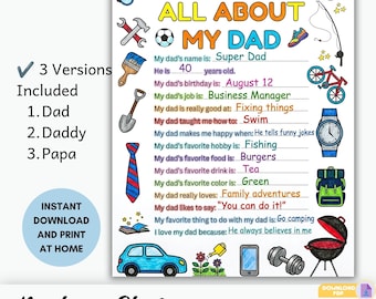 All About Dad Questionnaire | Father's Day Kids Activity (PDF Download)