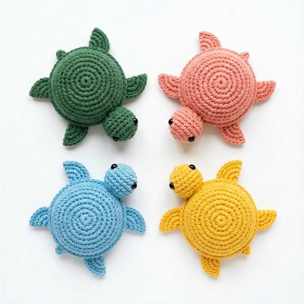 16 Turtle Coaster Crochet Patterns for Cute, Giftable Table Decor 1 Crochet Turtle Coaster Pattern Amigurumi Beginner