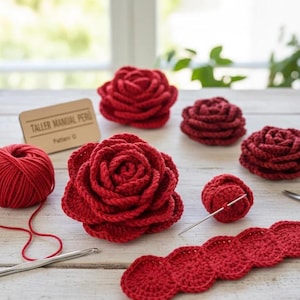 Wzór na szydełkową różę 3D – prosty samouczek na wykonanie pojedynczego kwiatka (wzór w formacie PDF)