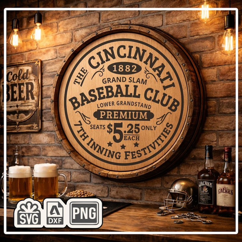 Cincinnati Baseball SVG | Retro Ticket Design | Vinyl Cutting File - Etsy