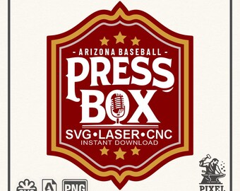 Football SVG Press Box Design | Arizona Vintage Badge | Cricut Cut File