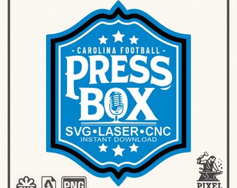Football SVG Press Box Design | Carolina Vintage Badge | Cricut Cut File