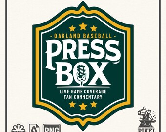 Oakland Baseball Press Box SVG | Vintage Sports Logo Cut File