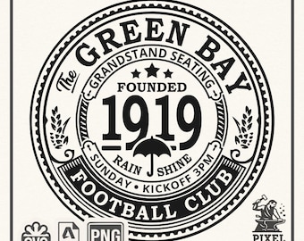 Green Bay Packers SVG Vintage Badge | Retro Football Emblem Vinyl Cut File