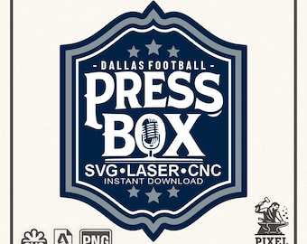 Football SVG Press Box Design | Dallas Vintage Badge | Cricut Cut File