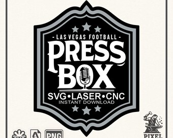 Football SVG Press Box Design | Las Vegas Vintage Badge | Cricut Cut File