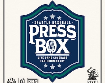 Seattle Baseball Press Box SVG | Vintage Sports Logo Cut File