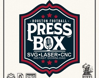 Football SVG Press Box Design | Indianapolis Vintage Badge | Cricut Cut File