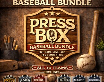 Baseball Press Box SVG Bundle | 30 Vintage Baseball Designs | Cricut Vinyl Cut Files