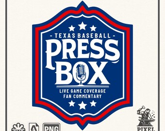 Texas Baseball Press Box SVG | Vintage Sports Logo Cut File