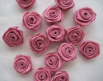 5/8" Mauve Flowers Rosettes for Sewing, Crafting, Scrapbooking, Embellishment, Hair accessories, Doll Clothing, 20 or 30 pieces