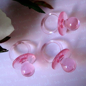 48 PINK Baby Shower Pacifiers for baby Shower Games, Necklaces Favors, Table Scatters, 2.50 H x 1.50 W, Via Priority Mail image 1