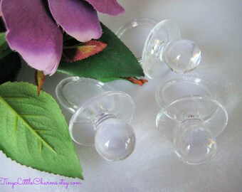 48 CLEAR Large Pacifiers for Baby Shower Games, Baby Shower Necklaces Favors, Table Scatters, 2.50" H x 1.50" W, Via Priority Mail